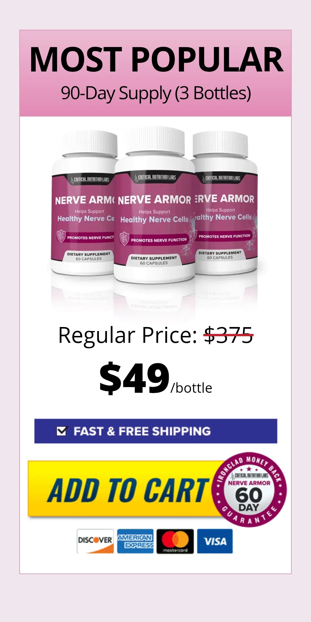Nerve Armor™ 3 bottles pricing